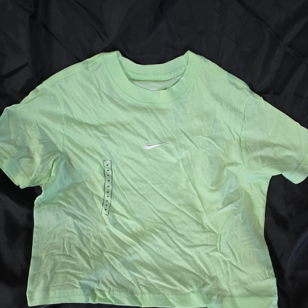 Nike Mint Green Tee with White Logo Loose FIT